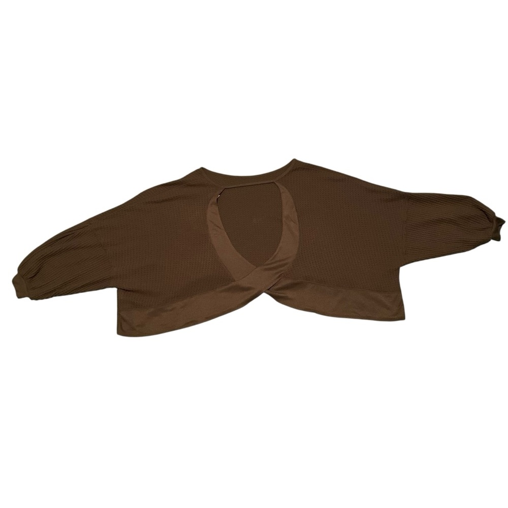 We The Free Chocolate Brown Open Back Crop Top
